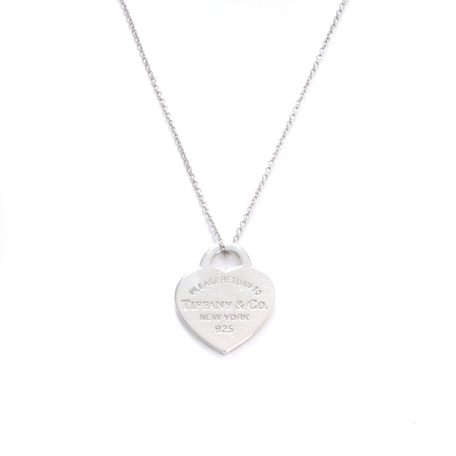 Tiffany Sterling Silver Small Return to Tiffany Heart Pendant Necklace 1 of 6