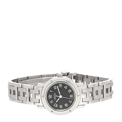 Hermes Stainless Steel 24mm Clipper Quartz Watch Black 2 of 4