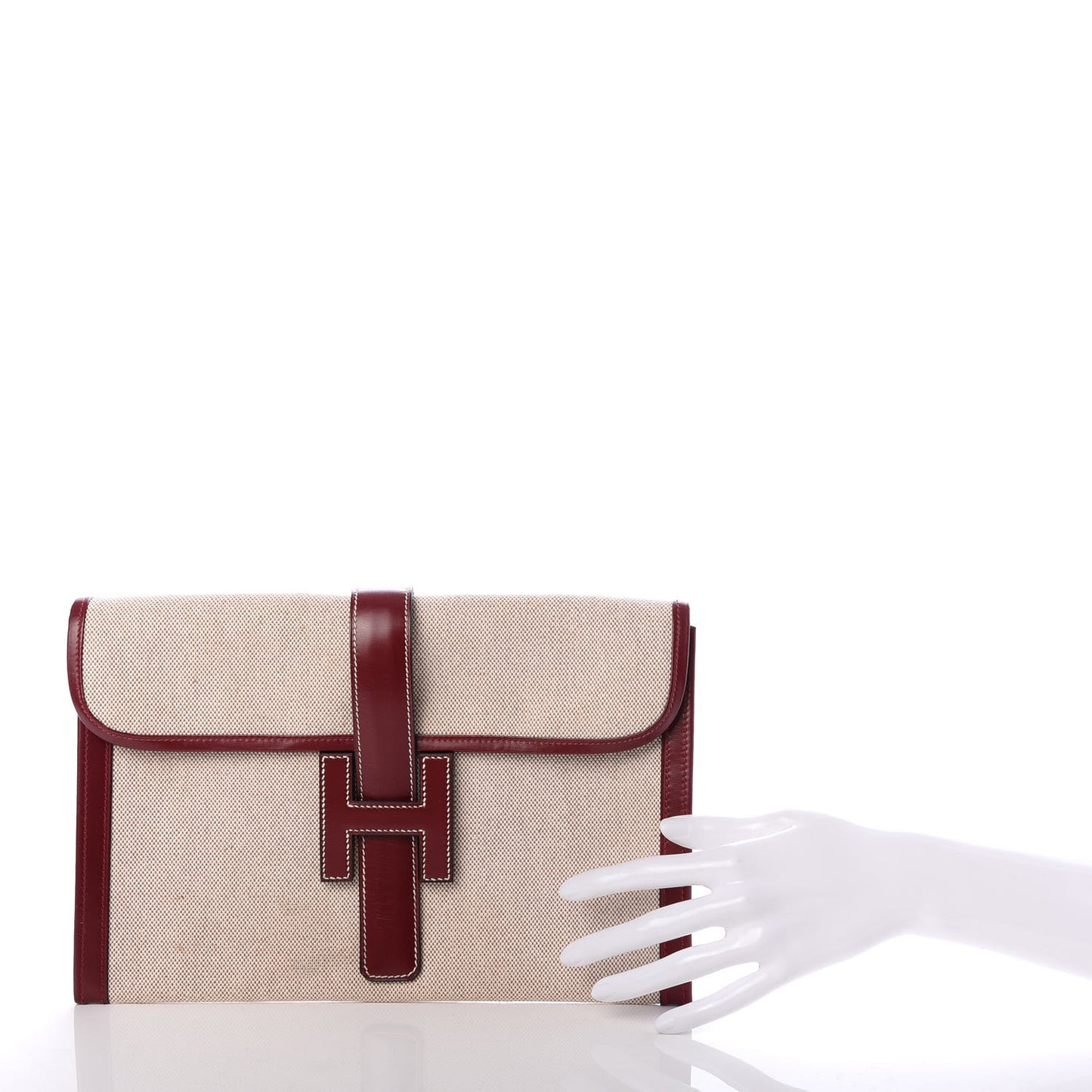 Box Toile Jige PM Clutch Rouge H