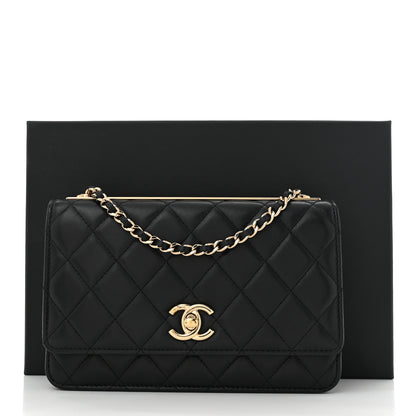 Chanel Lambskin Quilted Trendy CC Wallet On Chain WOC Black 10 of 10