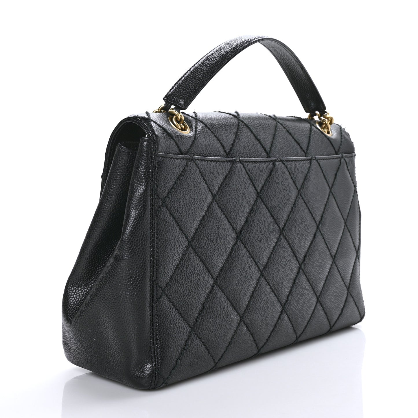 Caviar Quilted Jumbo Single Flap Bag Black