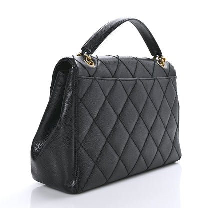 Chanel Caviar Quilted Jumbo Single Flap Bag Black 2 of 10
