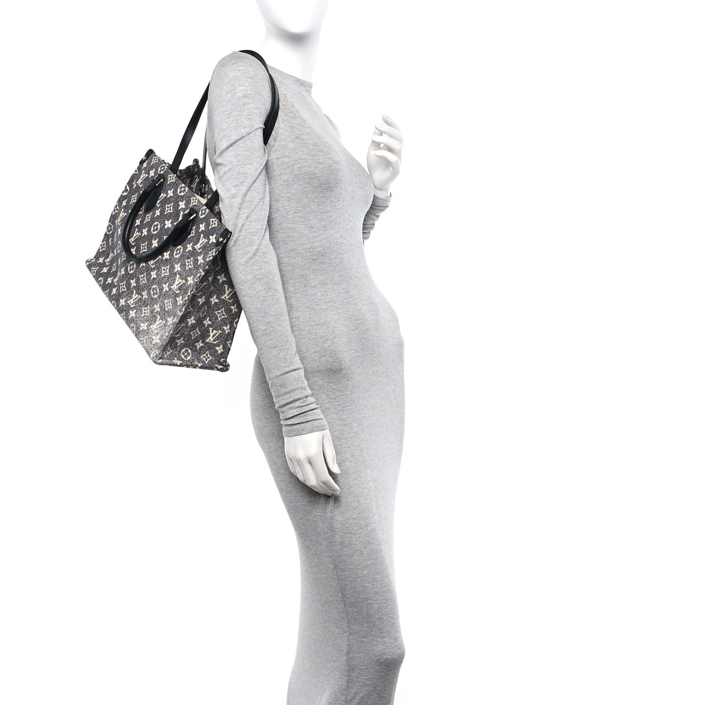 Monogram Jacquard Denim Onthego MM Black