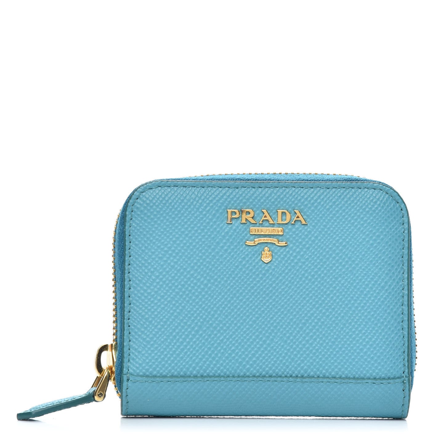 Saffiano Metal Zip Coin Purse Turchese