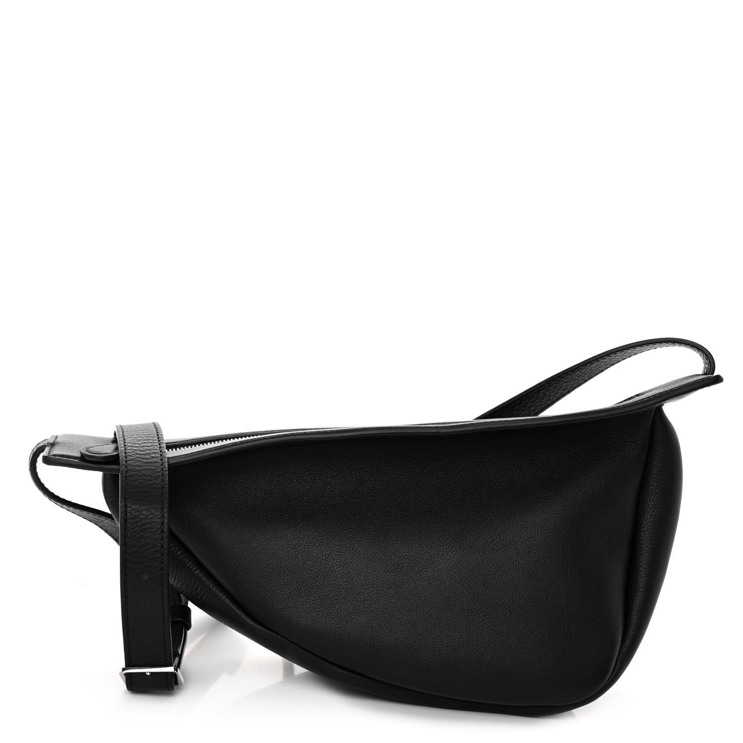 The Row Smooth Calfskin Small Slouchy Banana Bag Black 1 of 9