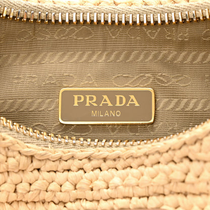 Prada Yarn Raffia Effect Crochet Re-Edition 2005 Shoulder Bag Naturale 6 of 11