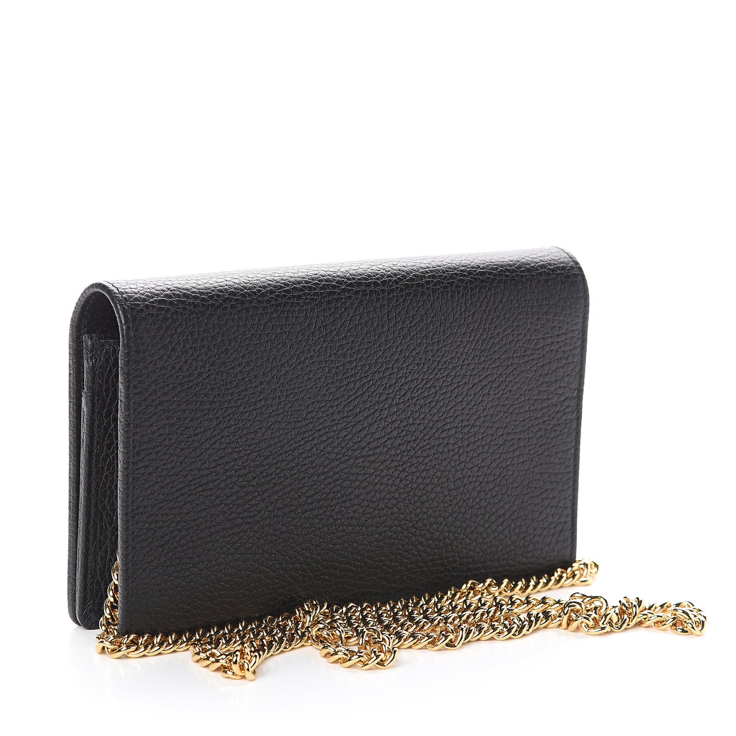 Calfskin Mini GG Marmont Chain Wallet Black