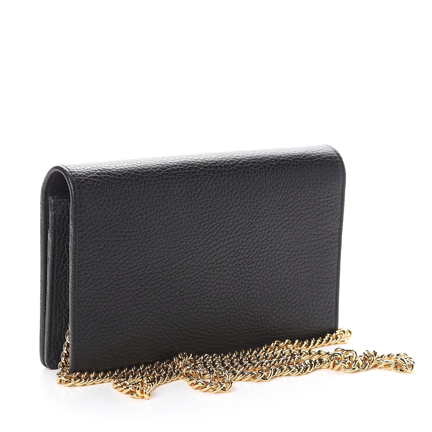 Gucci Calfskin Mini GG Marmont Chain Wallet Black 2 of 8