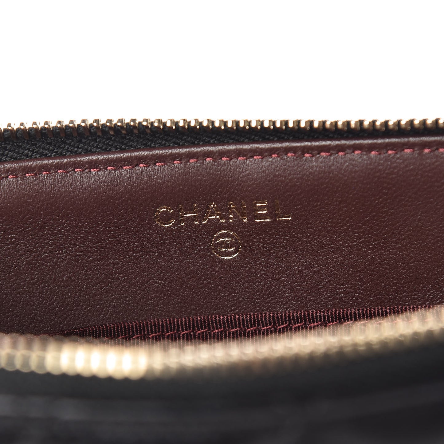 Lambskin Quilted Large Zipped Clutch Black