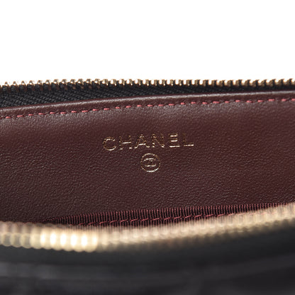Chanel Lambskin Quilted Large Zipped Clutch Black 6 of 9