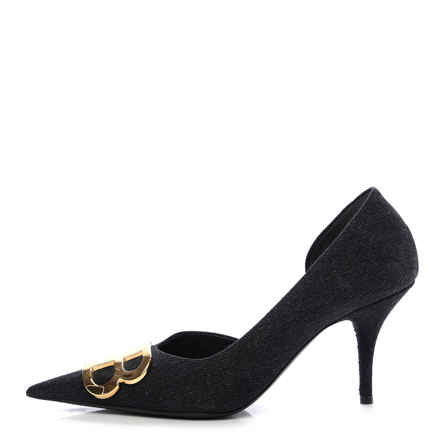 Denim BB D'Orsay Pointed Toe Knife 80mm Pump 37 Black