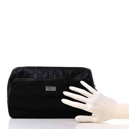 Gucci Nylon Guccissima Zip Top Pouch Black 2 of 12