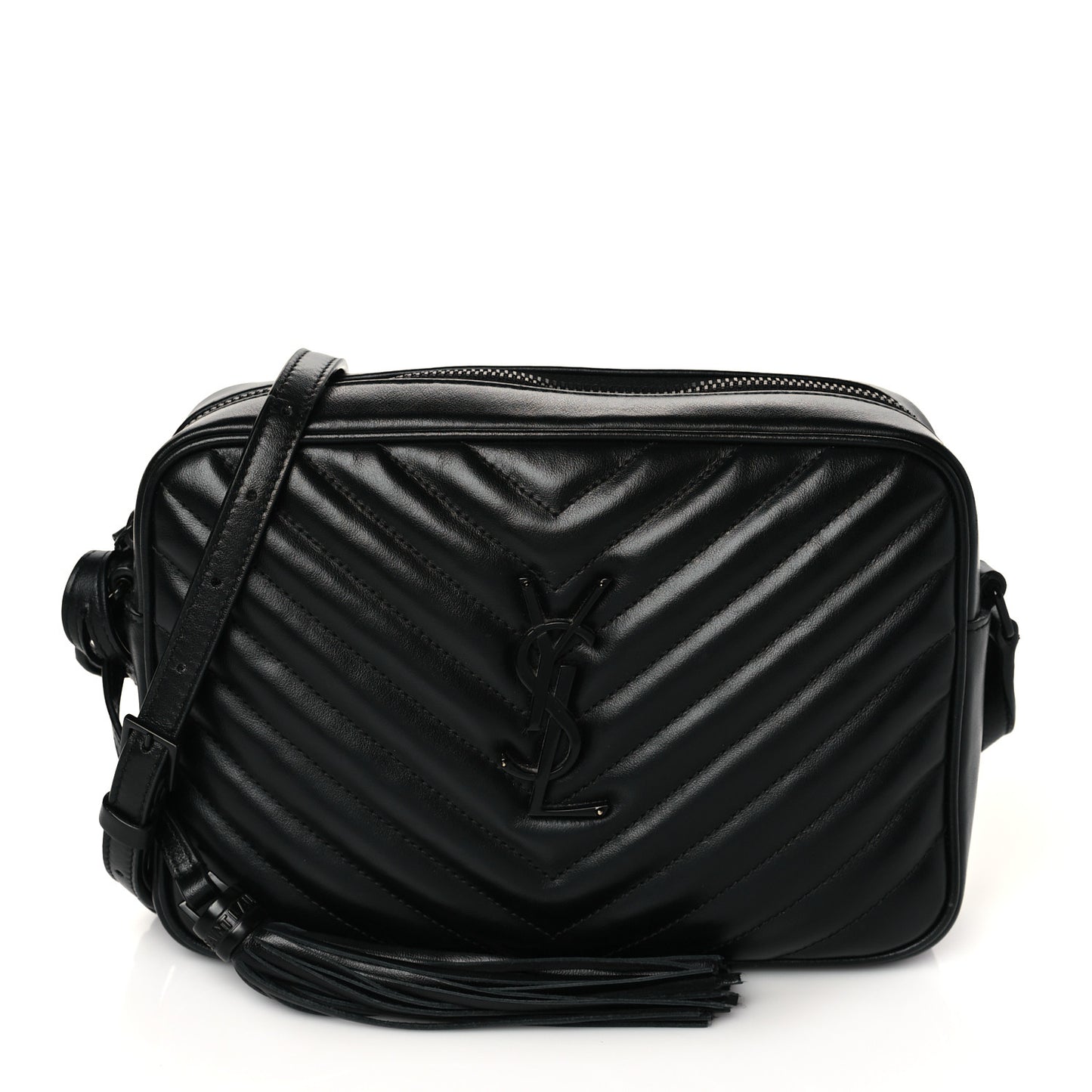 Calfskin Matelasse Monogram Lou Camera Bag Black