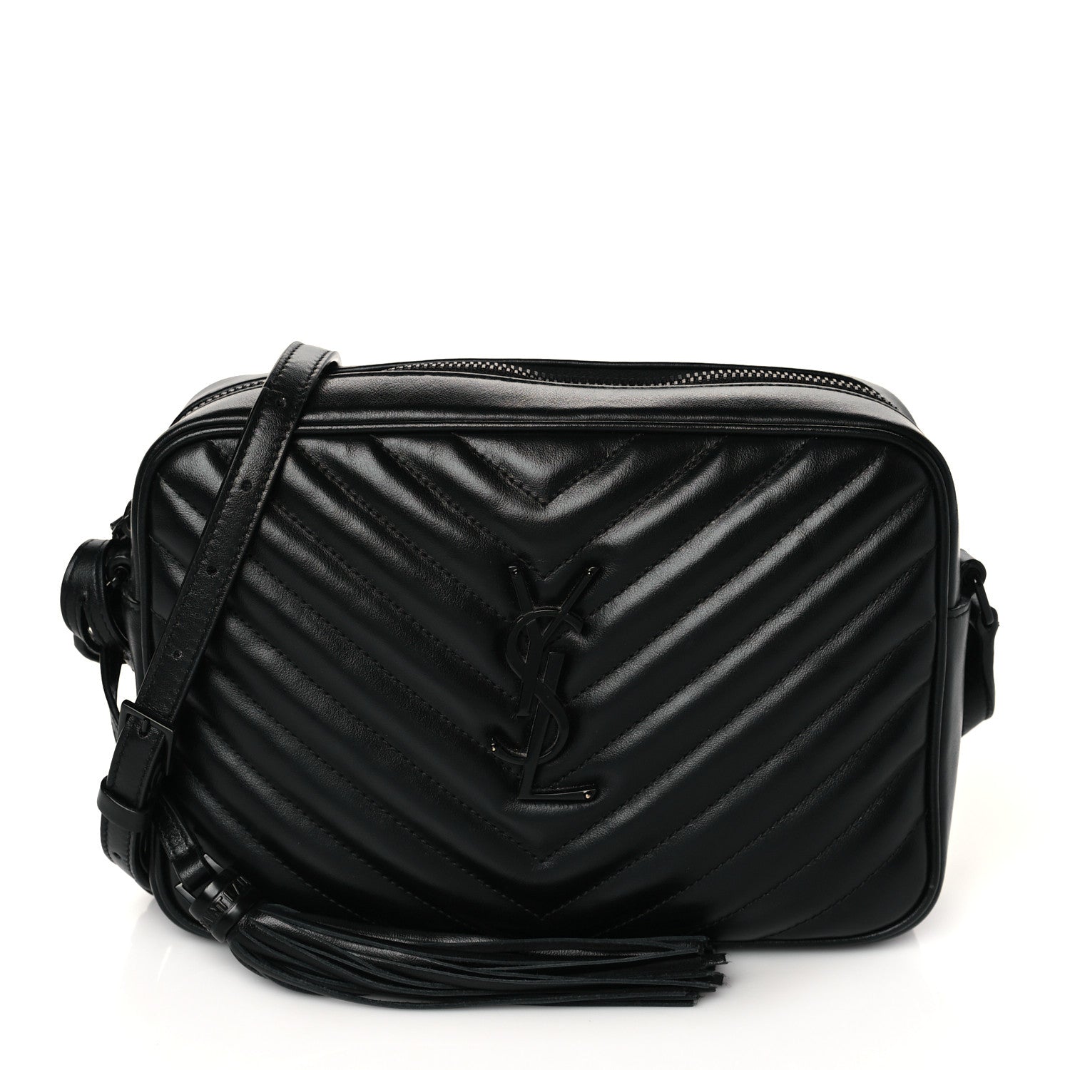 Saint Laurent Calfskin Matelasse Monogram Lou Camera Bag Black 1 of 10