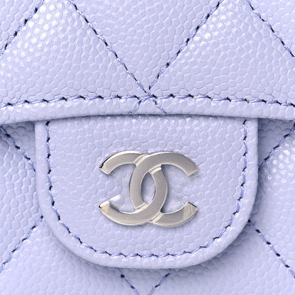 Chanel Caviar Quilted Flap Card Holder Wallet Light Purple 8 of 11