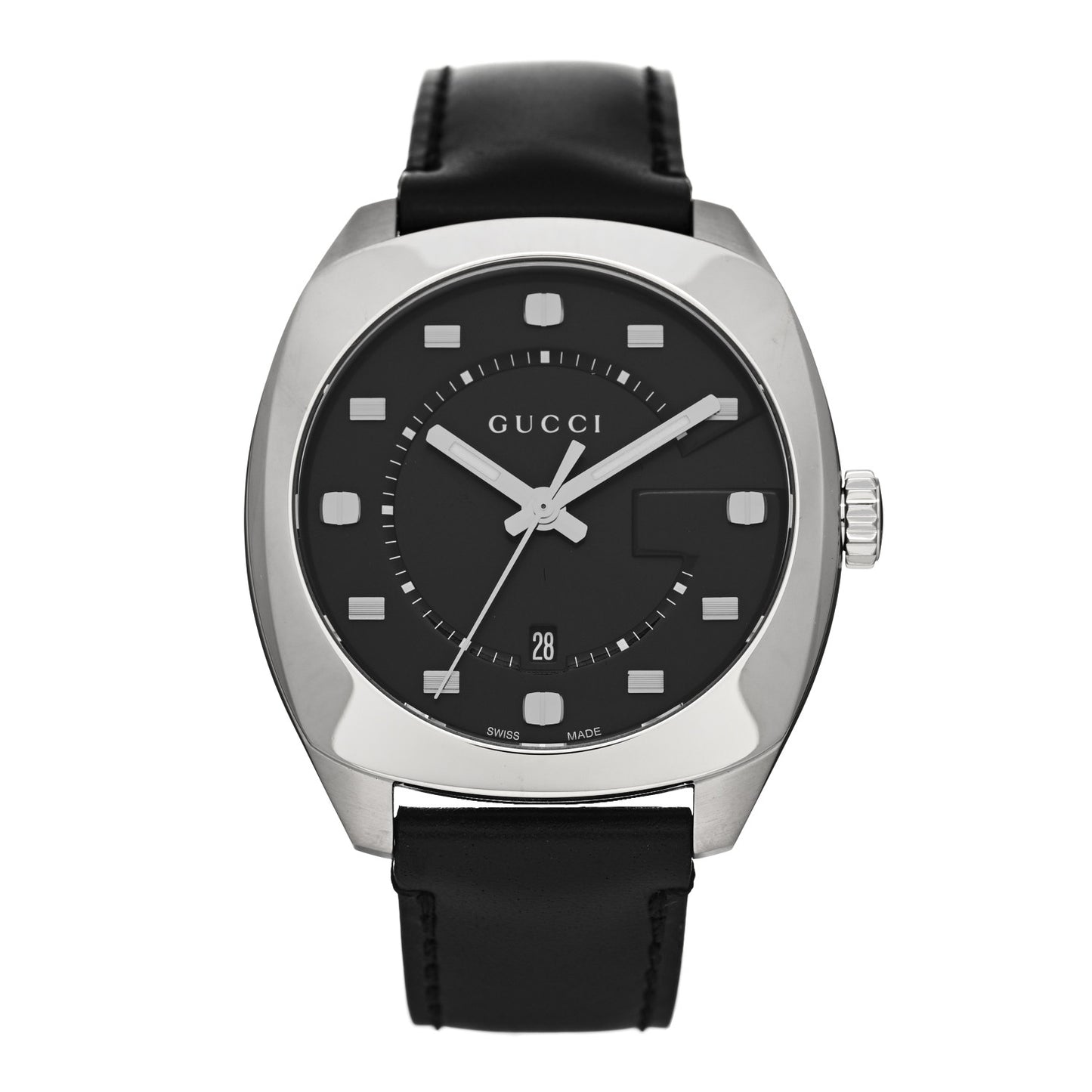 Stainless Steel Calfskin 40mm GG2570 Quartz Watch Black