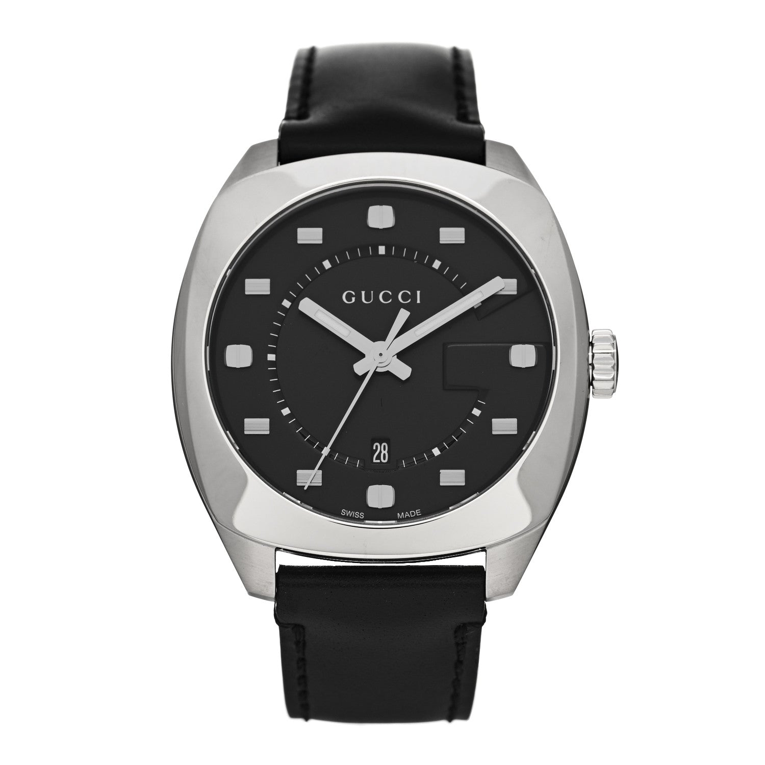 Gucci Stainless Steel Calfskin 40mm GG2570 Quartz Watch Black 1 of 4