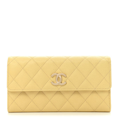 Chanel Caviar Quilted CC Flap Wallet Yellow 1 of 9