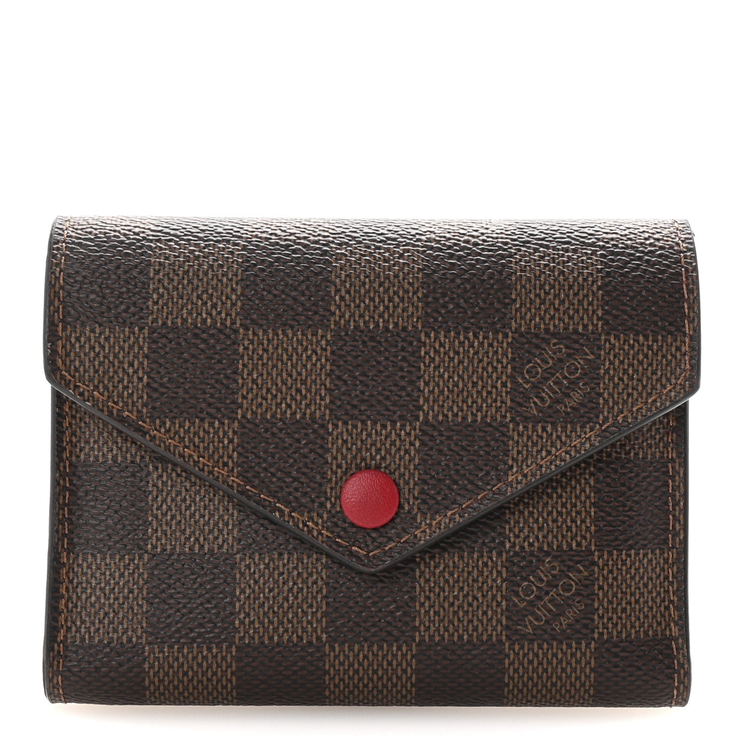 Louis Vuitton Damier Ebene Victorine Wallet Red 1 of 7