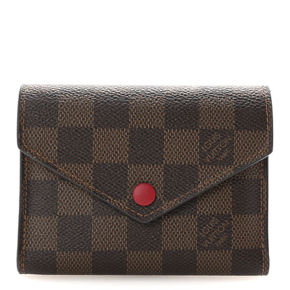 Louis Vuitton Damier Ebene Victorine Wallet Red 1 of 7
