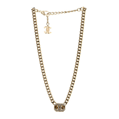 Chanel Crystal CC Chain Choker Necklace Gold 3 of 4