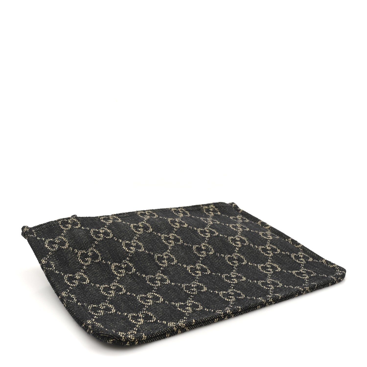 Gucci Denim GG Monogram Giglio Pouch Black White 4 of 7