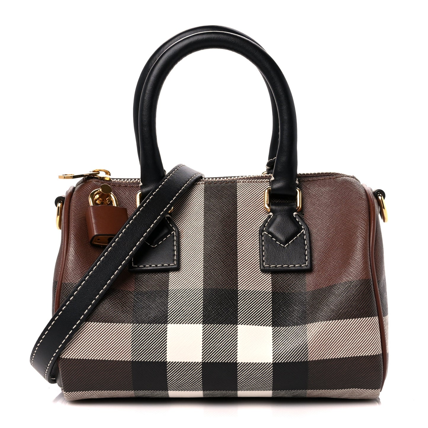 E-canvas Check Mini Bowling Bag Dark Birch Brown