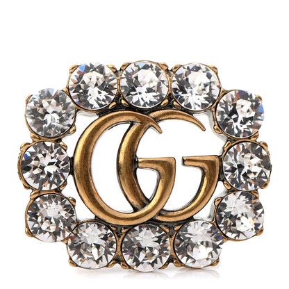 Gucci Metal Crystal Double G Bracelet Aged Gold 3 of 4