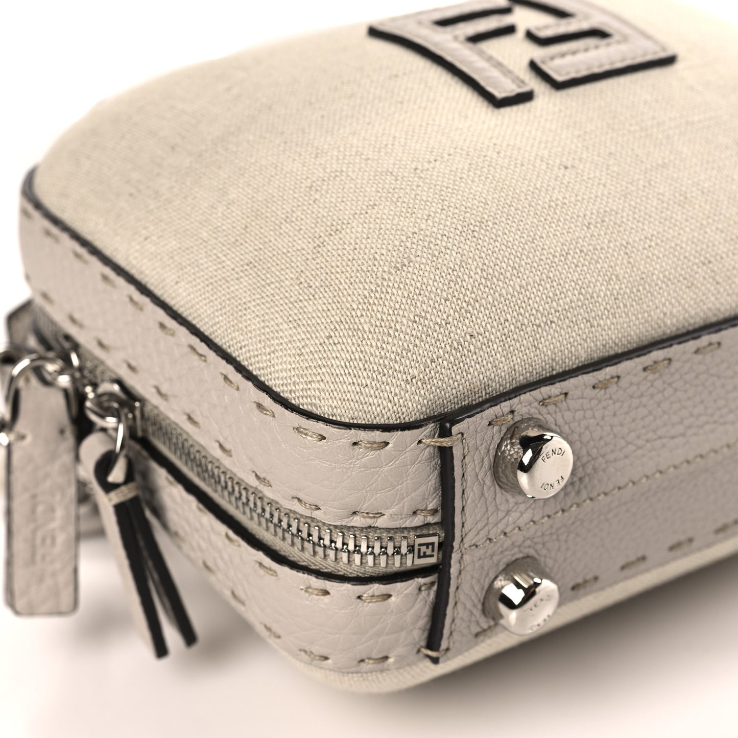 Kuban Canvas Cuoio Romano Mini Suitcase Bag Grigio Polvere