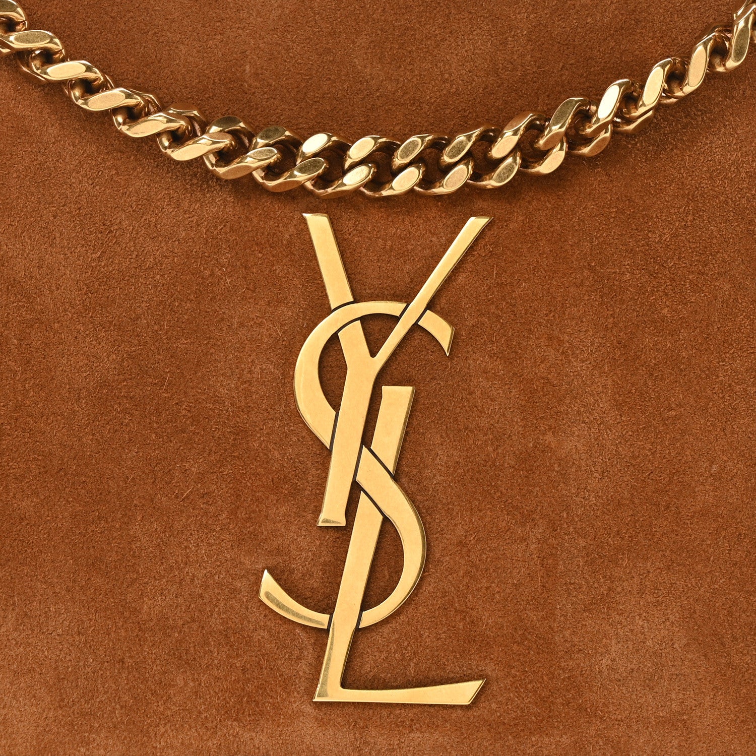Saint Laurent Smooth Calfskin Suede Medium Reversible Monogram Kate Satchel Light Ochre 7 of 16
