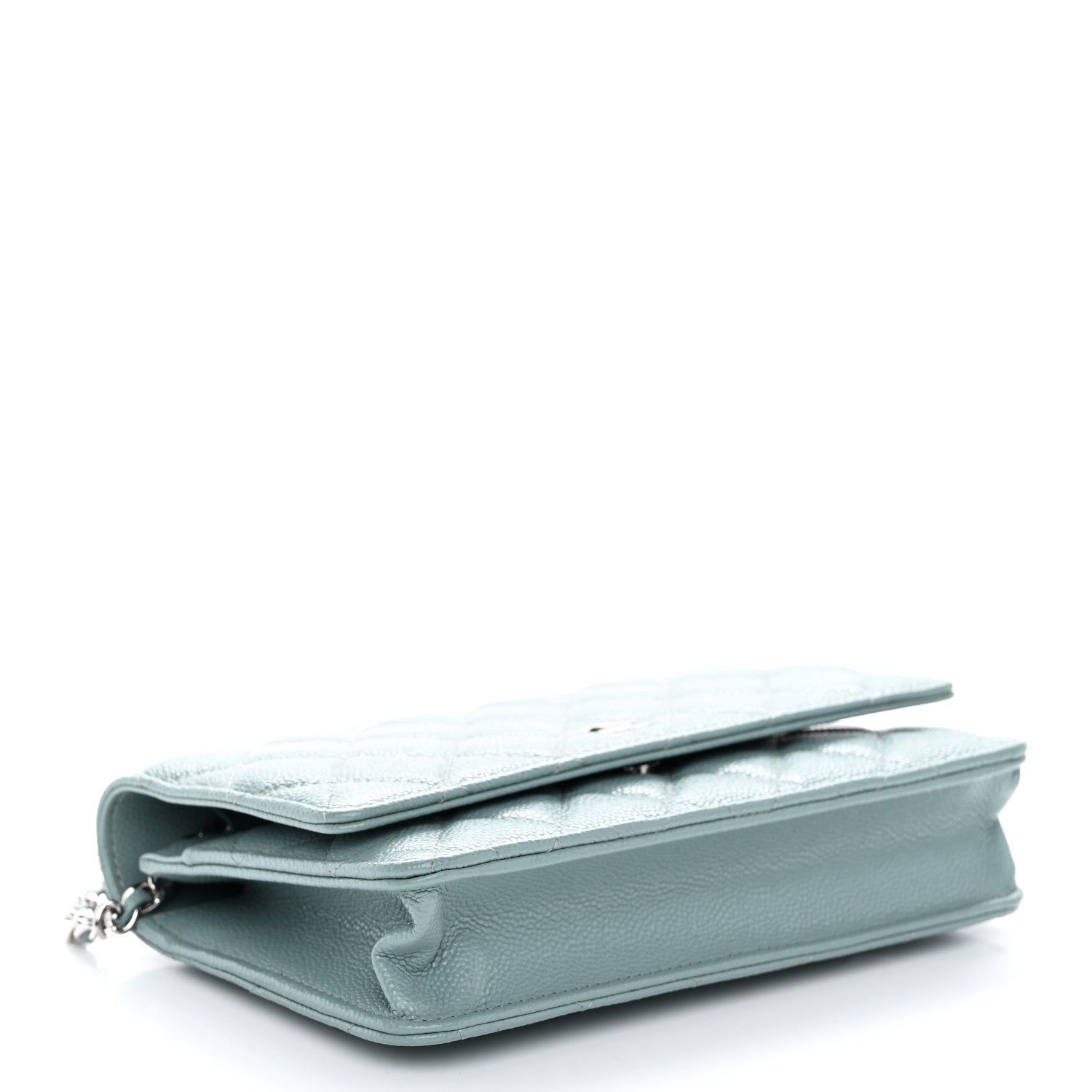 Chanel Caviar Quilted Wallet on Chain WOC Light Blue 4 of 12