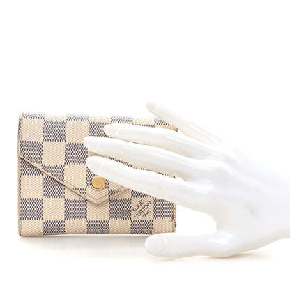 Louis Vuitton Damier Azur Victorine Wallet Rose Ballerine 2 of 8