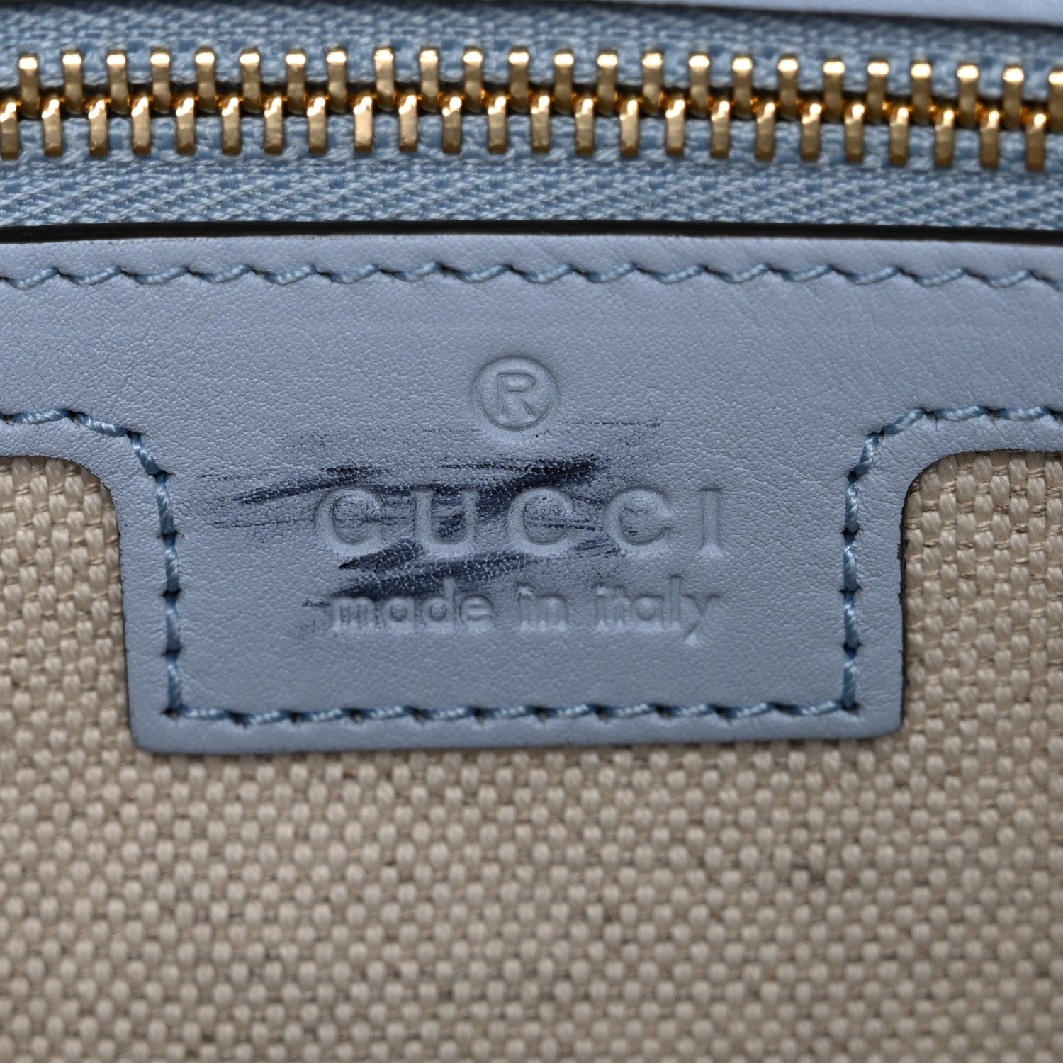 Gucci Roxy Calfskin Medium Blondie Top Handle Bag Cloudy Blue 6 of 10