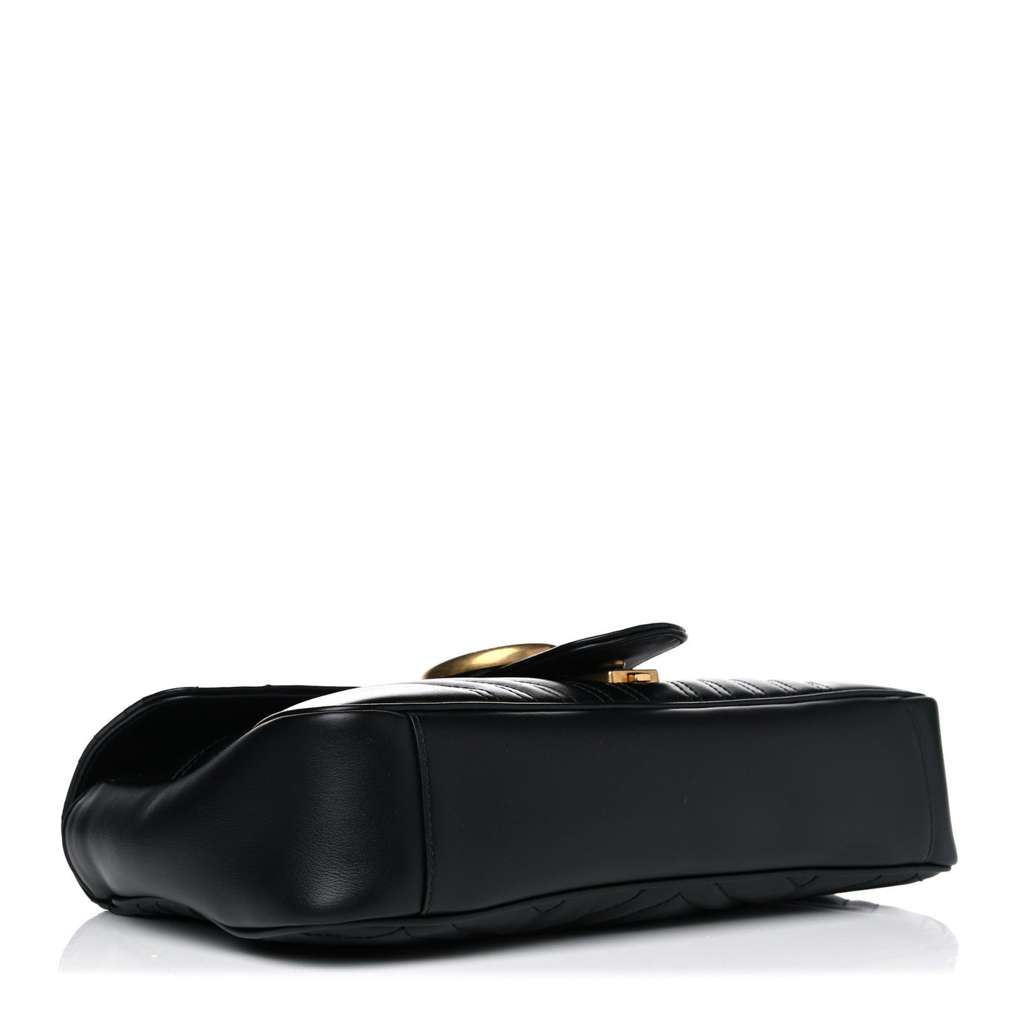 Calfskin Matelasse Medium GG Marmont Shoulder Bag Black