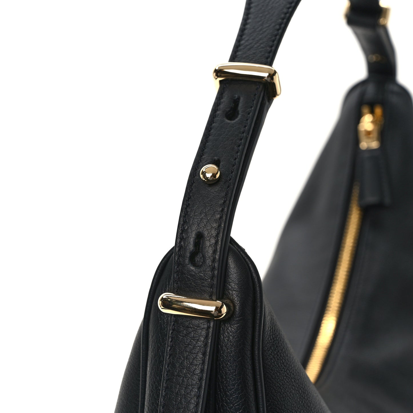 Soft Calfskin Arque Shoulder Bag Black