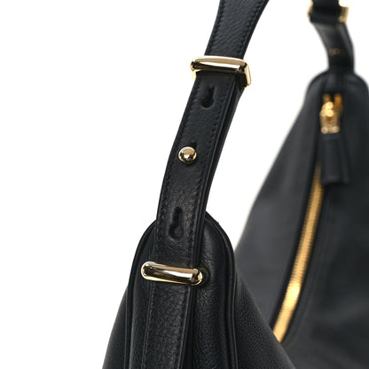 Prada Soft Calfskin Arque Shoulder Bag Black 11 of 11