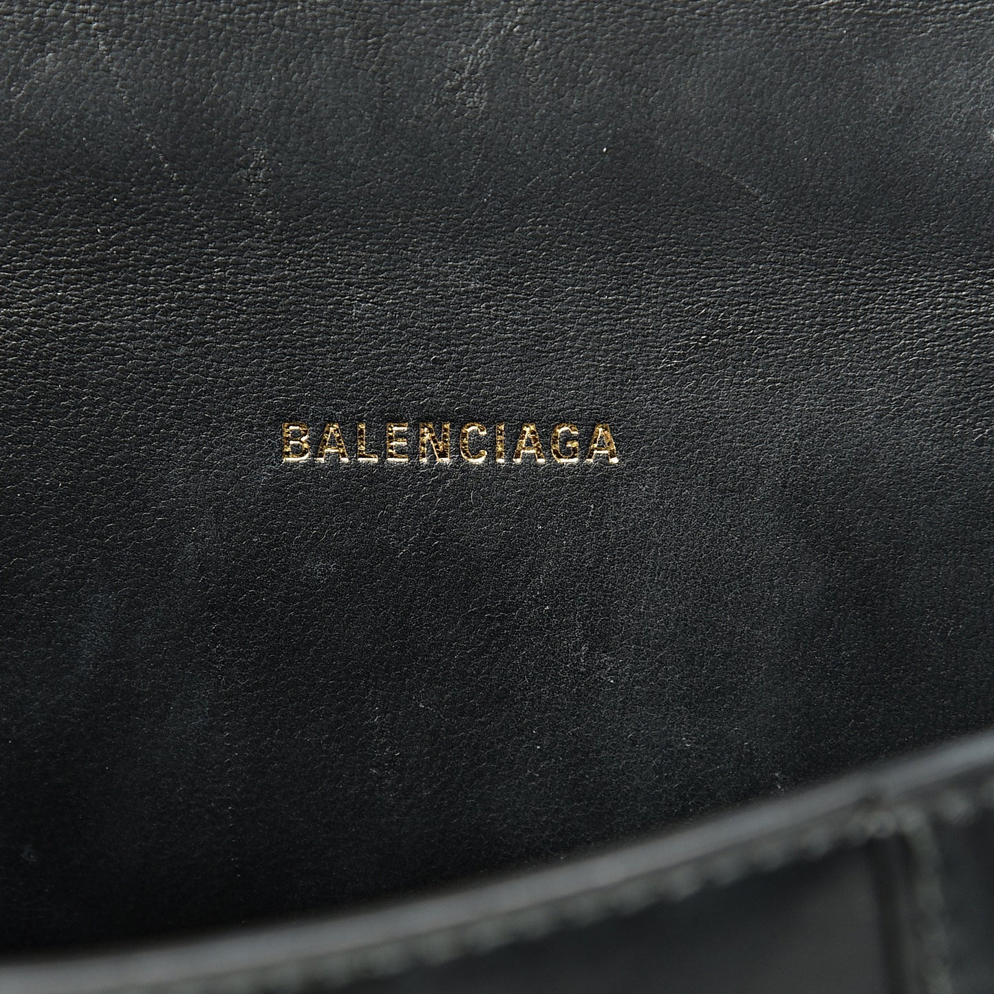 Shiny Box Calfskin Hourglass Top Handle Bag XS Black
