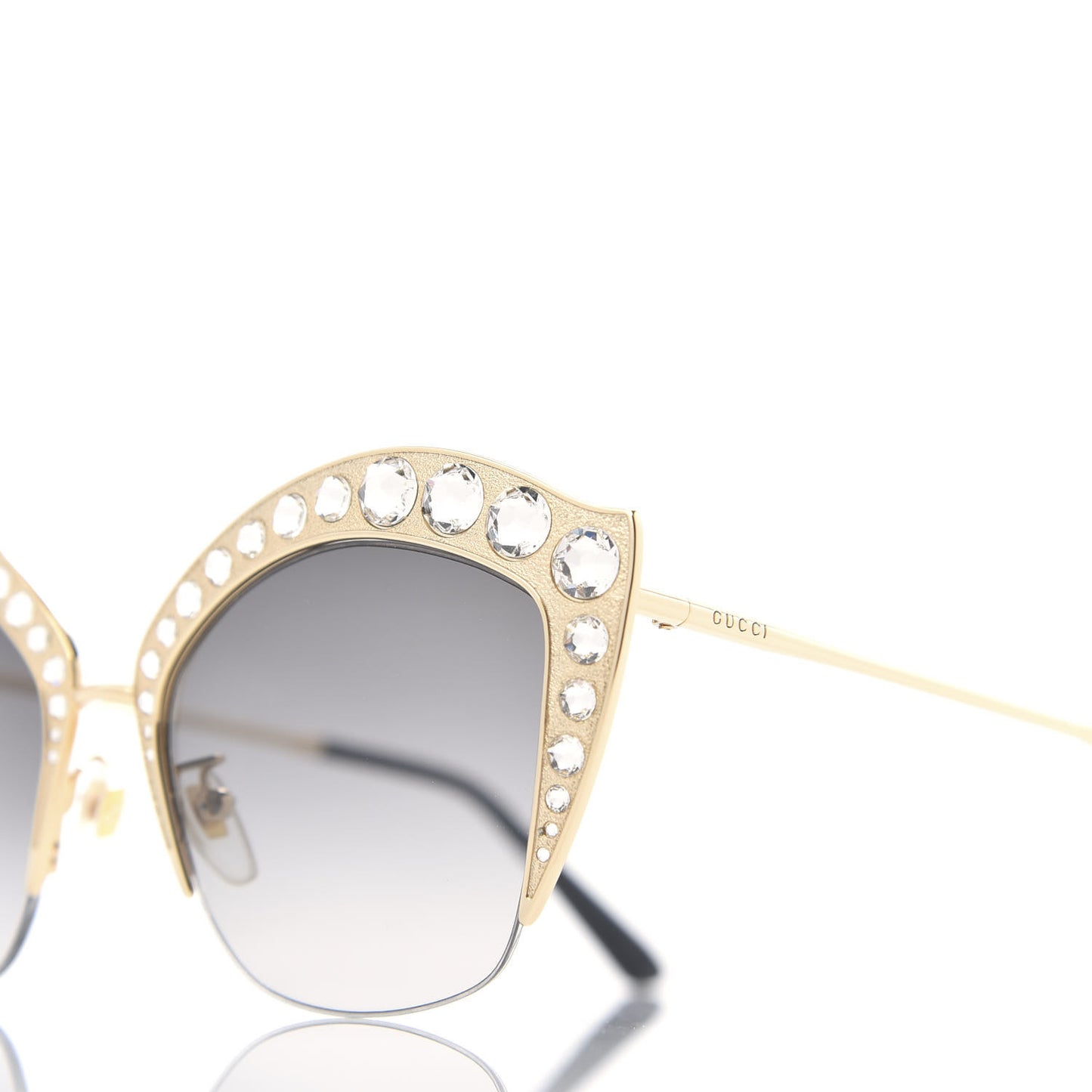 Metal Crystal Cat Eye Sunglasses GG00114S Gold