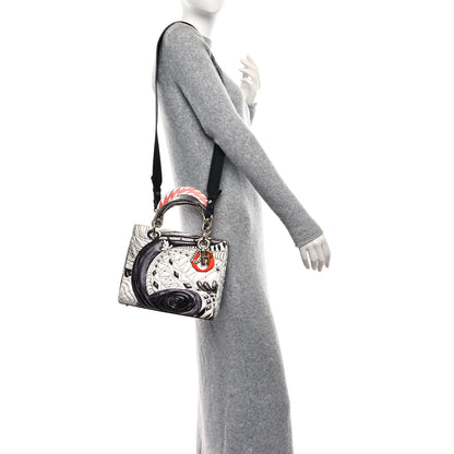 Christian Dior Calfskin Quilted Jack Pierson Art Lady Dior White Black Multicolor 2 of 8