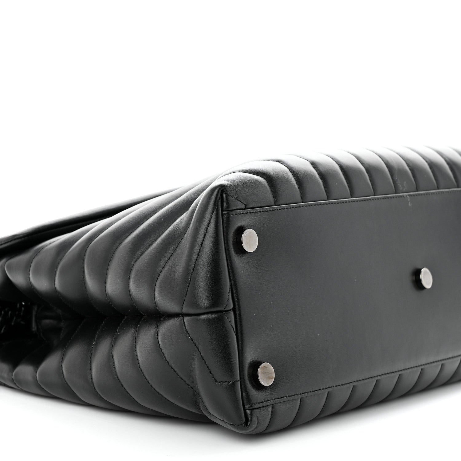 Saint Laurent Calfskin Y Quilted Monogram Monochrome Large Loulou Chain Satchel Black 9 of 12