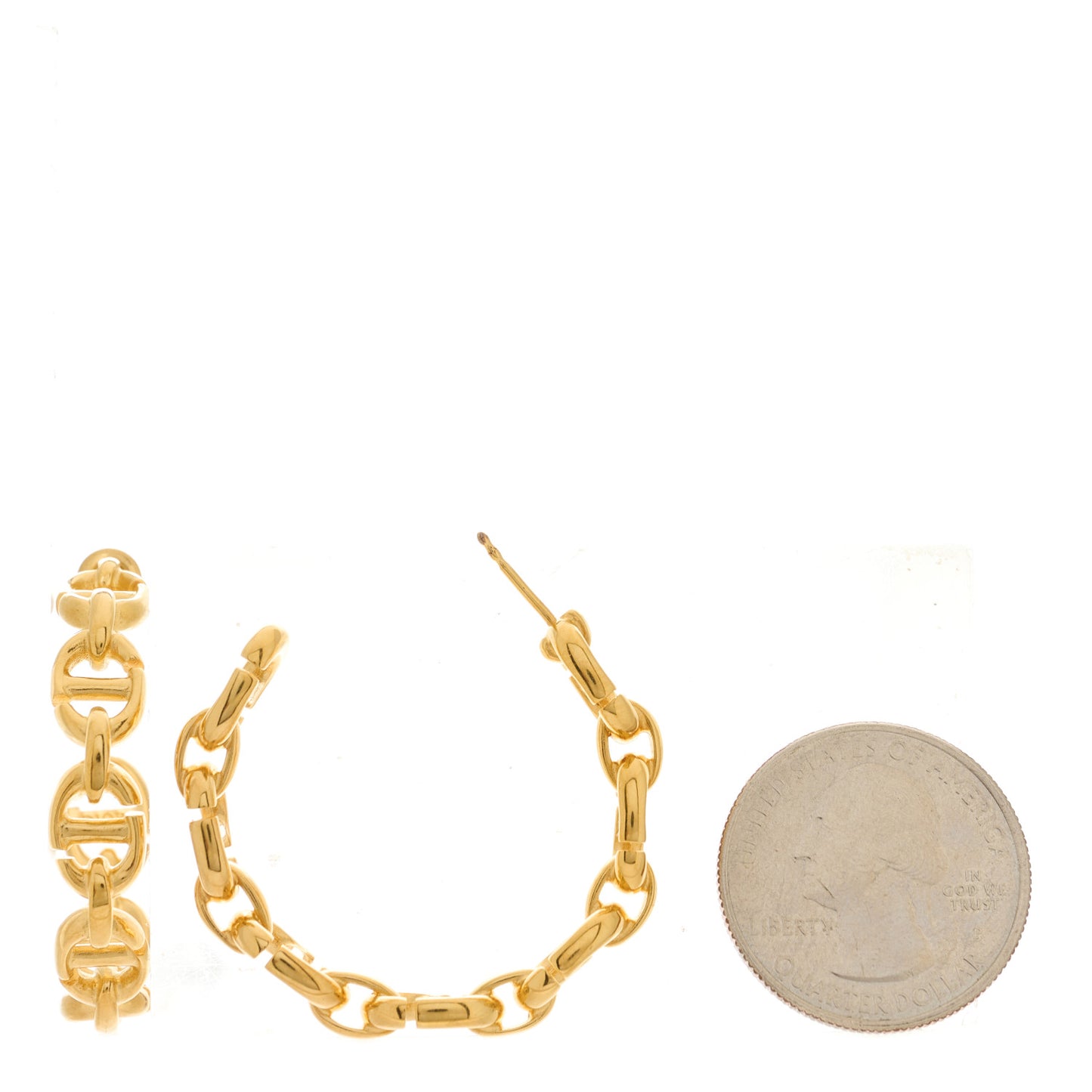 CHRISTIAN DIOR Metal Hoop Earrings Aged Gold