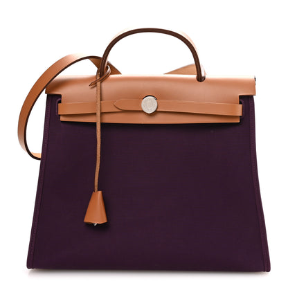 Hermes Toile Vache Hunter Herbag Zip 31 PM Cassis Fauve 1 of 11
