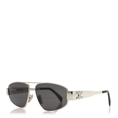 Celine Metal Triomphe 03 Sunglasses CL40281U Silver Smoke 1 of 7