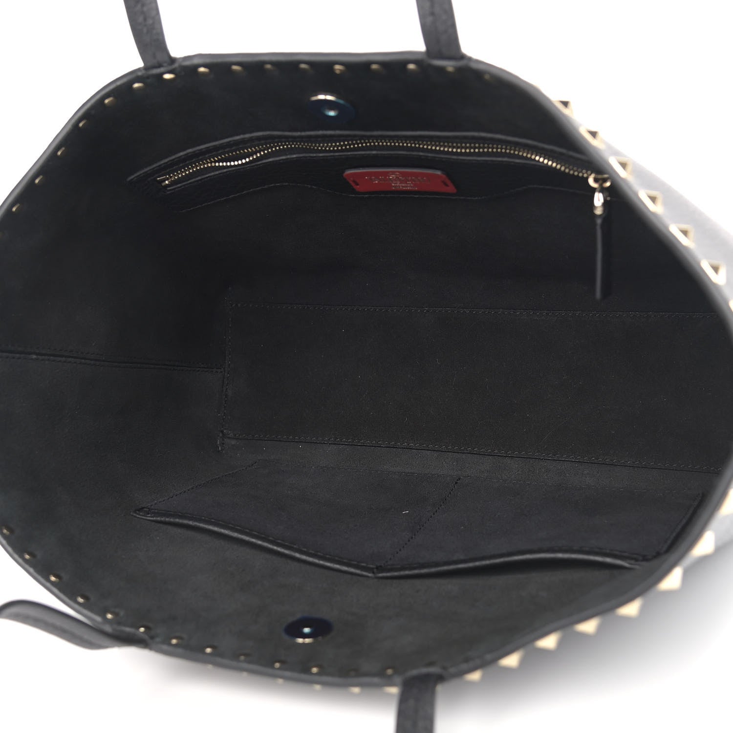 Valentino Garavani Grained Calfskin Small Rockstud Shoulder Tote Black 5 of 8
