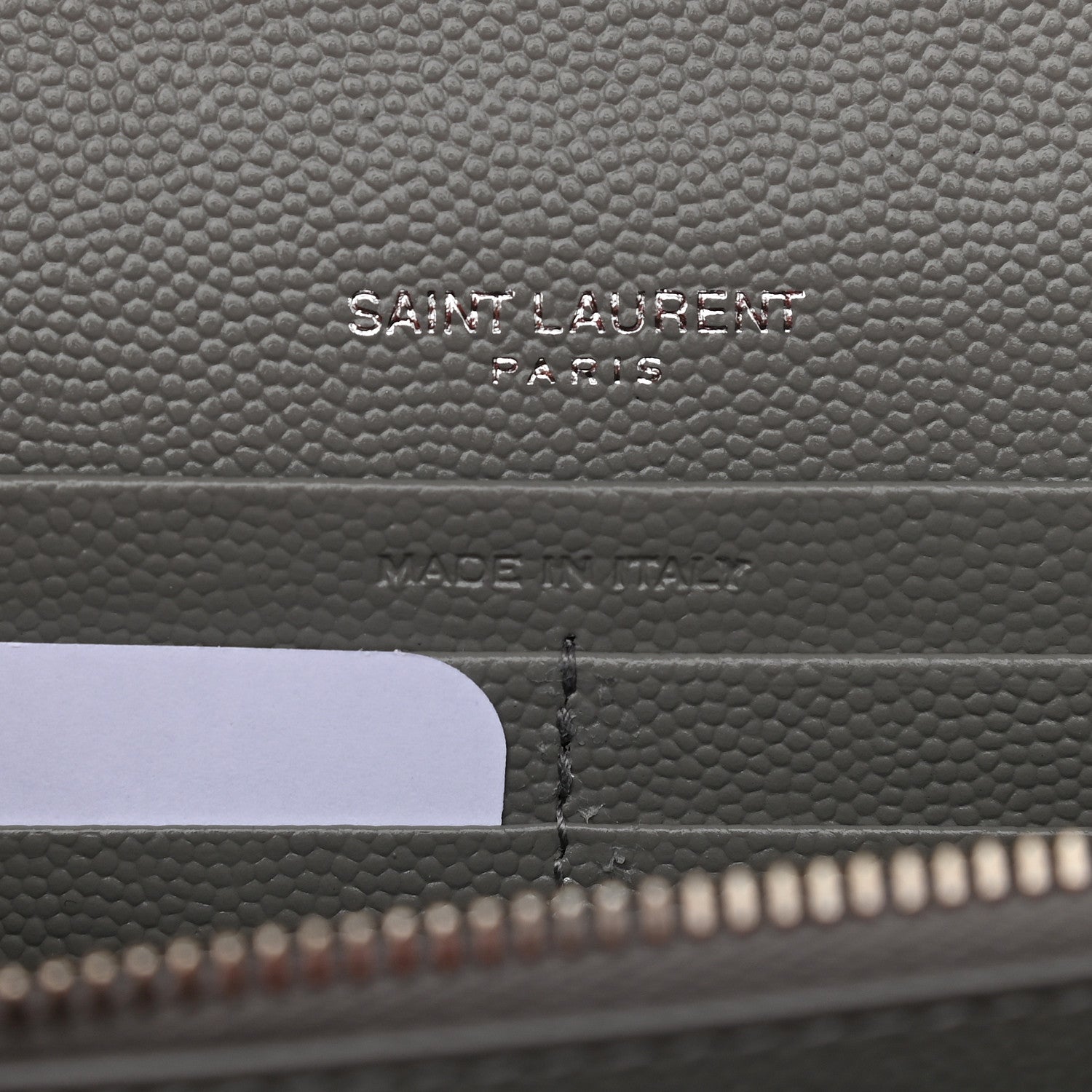 Saint Laurent Grain De Poudre Mixed Matelasse Triquilt Monogram Chain Wallet Fog 5 of 7