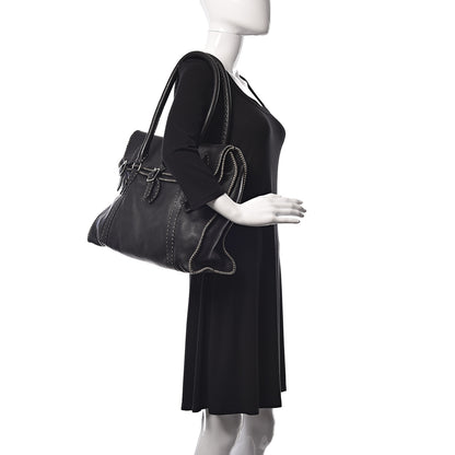 Fendi Calfskin Romano Selleria Tote Black 2 of 8