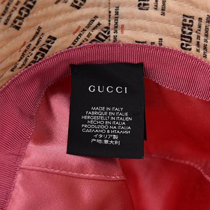 Gucci Silk Satin Stamp Print Hat S 5 of 10
