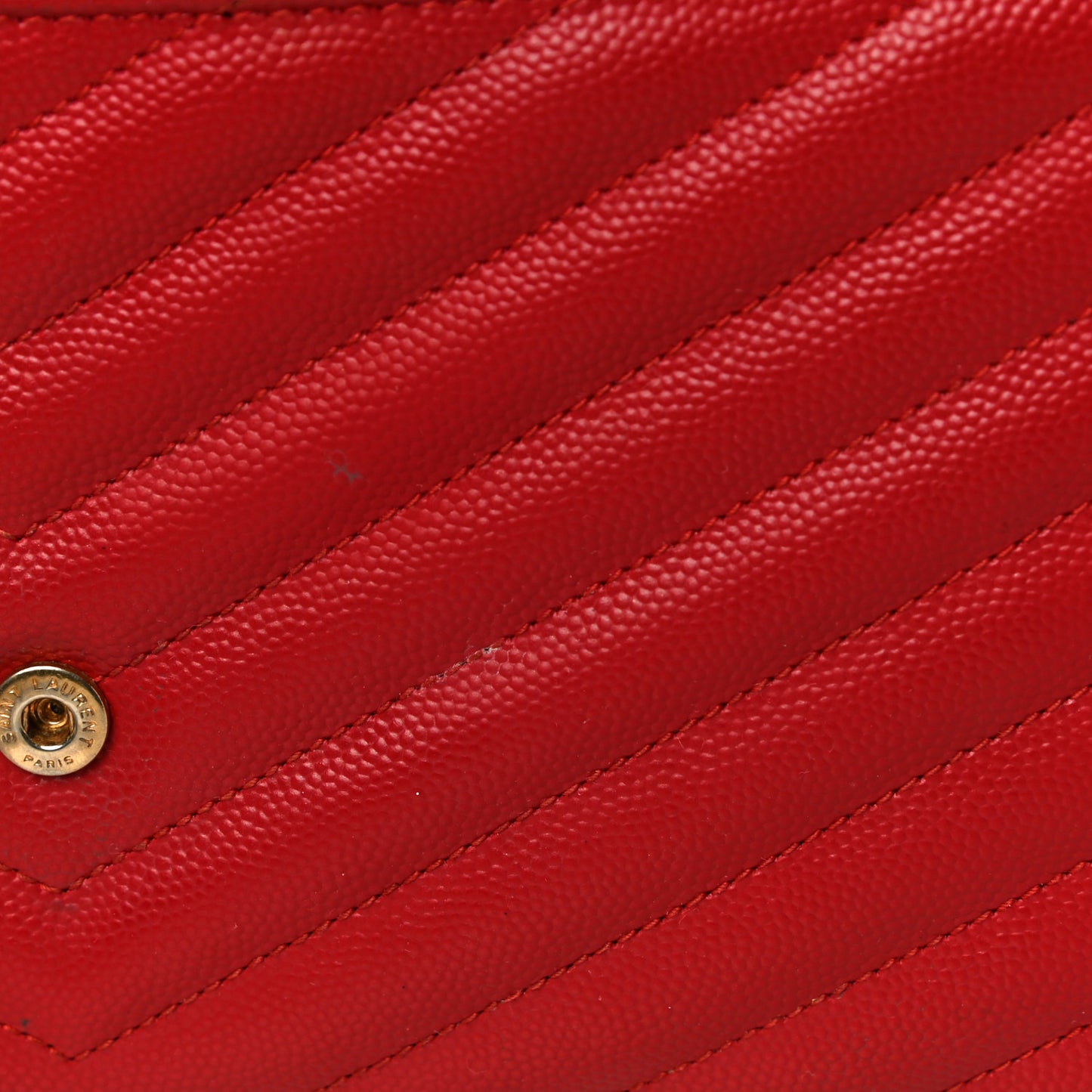 Grain De Poudre Matelasse Chevron Monogram Chain Wallet New Red