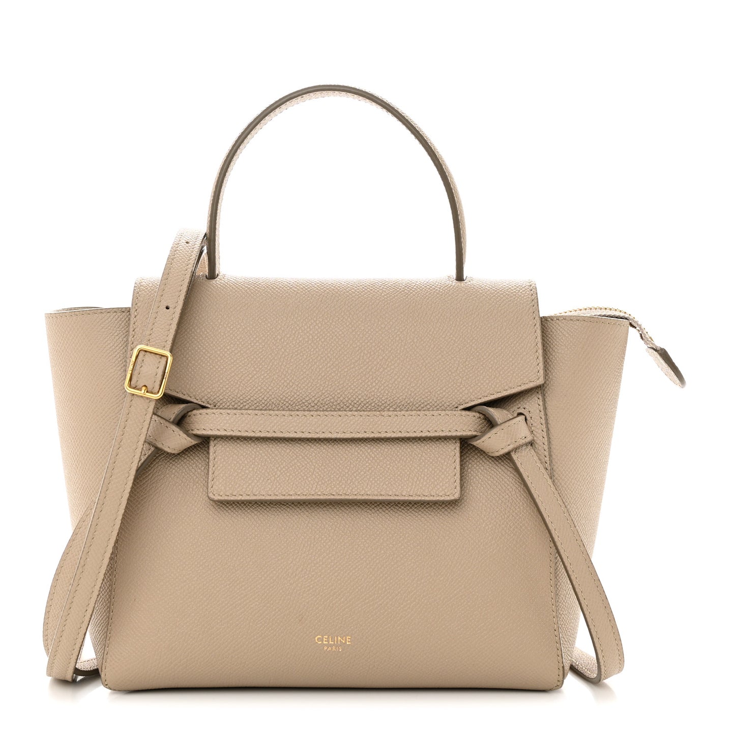 Grained Calfskin Nano Belt Bag Light Taupe
