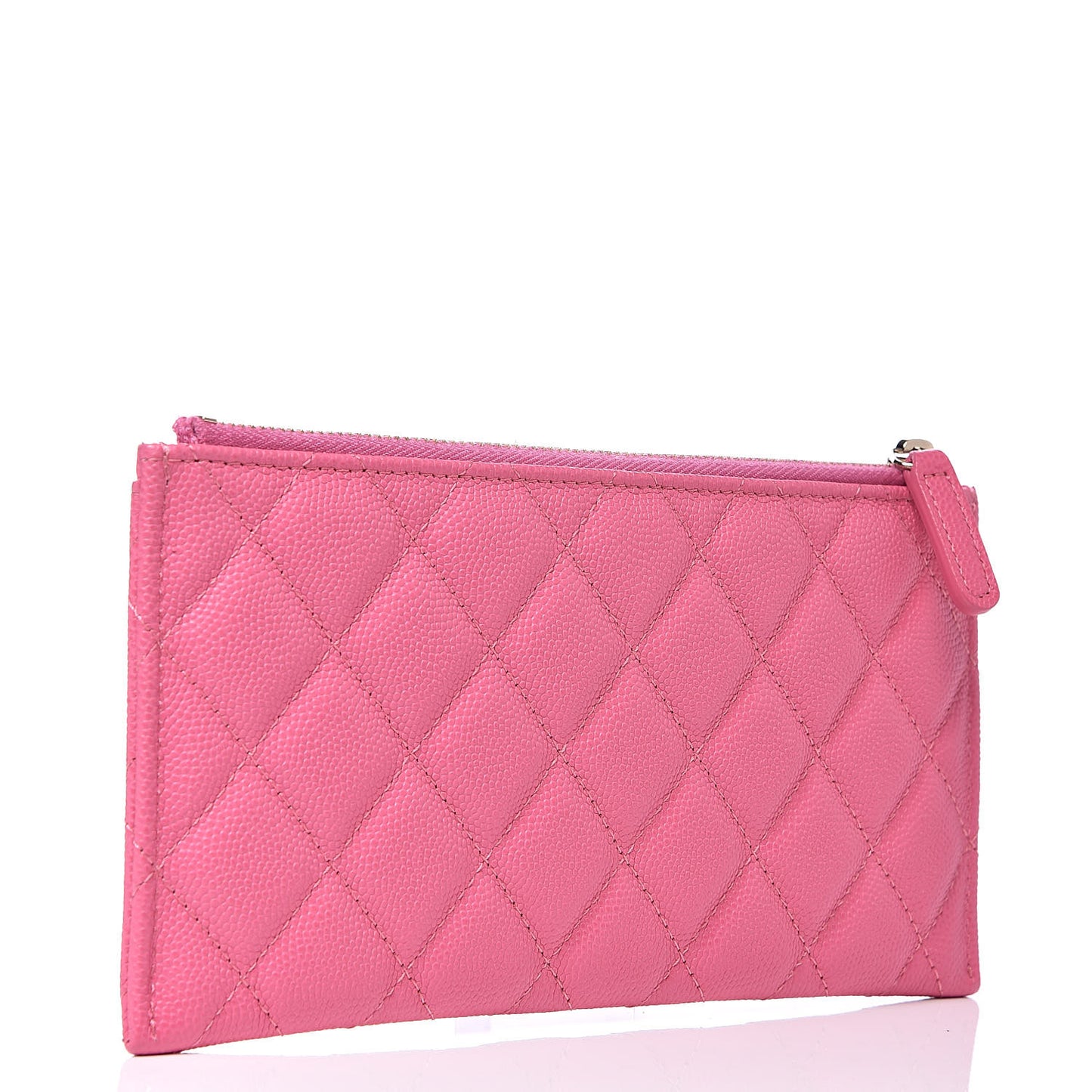 Caviar Quilted Classic Zip Pouch Pink